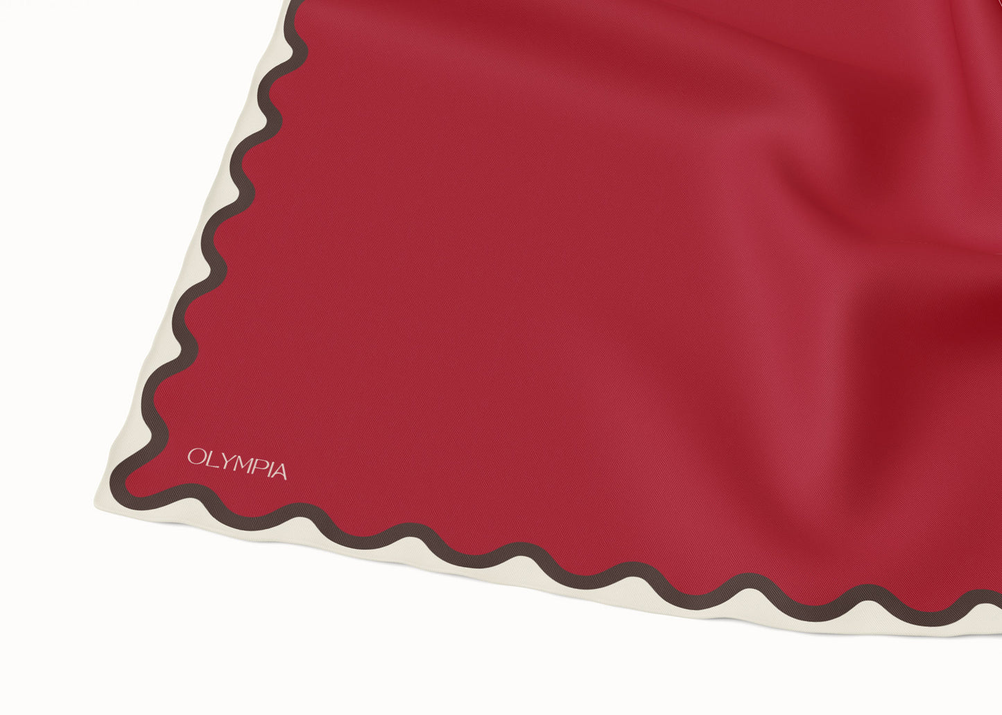 Etta Scarlet/Cocoa Silk Cotton Scarf - 64x64cm