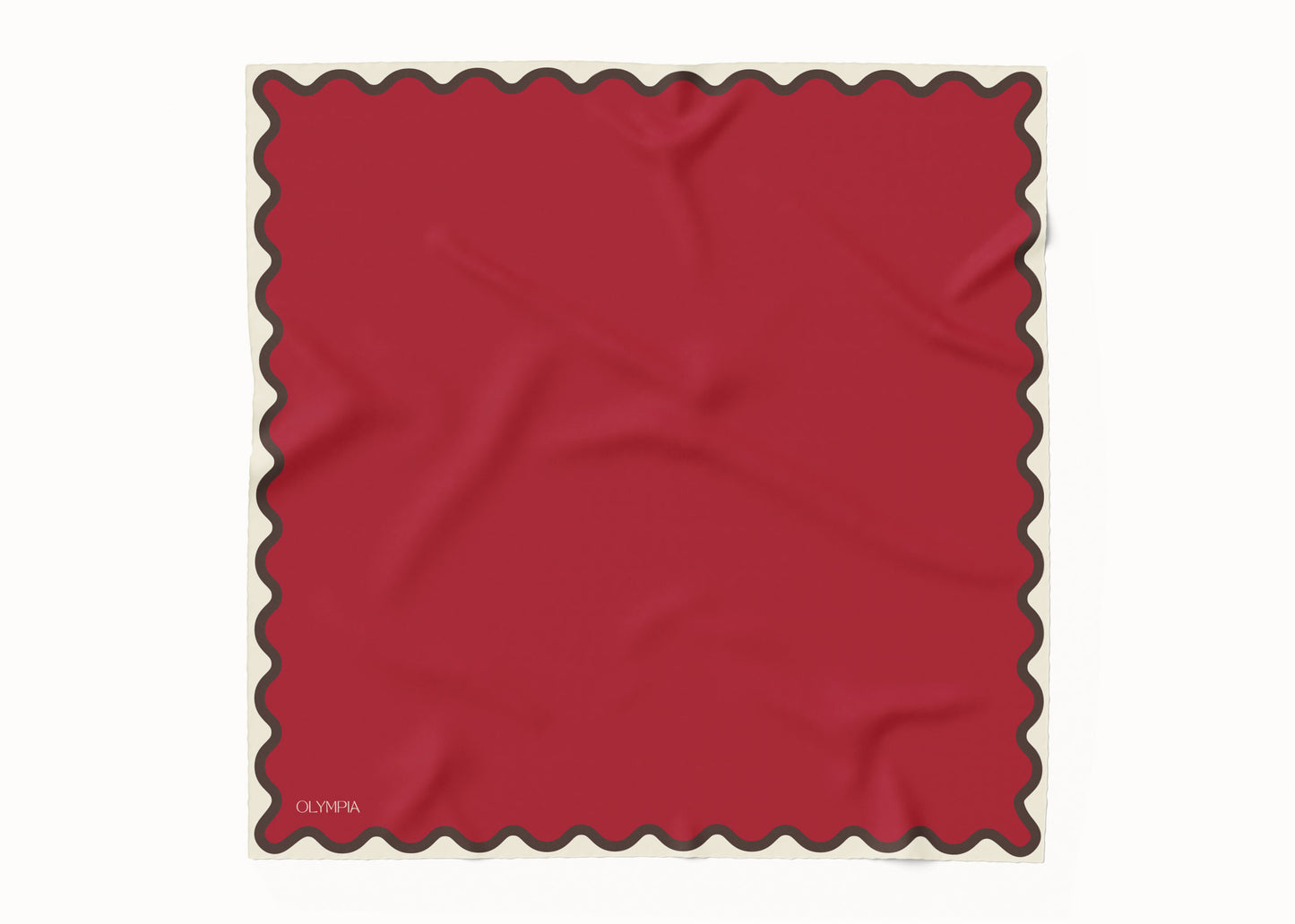 Etta Scarlet/Cocoa Silk Cotton Scarf - 64x64cm