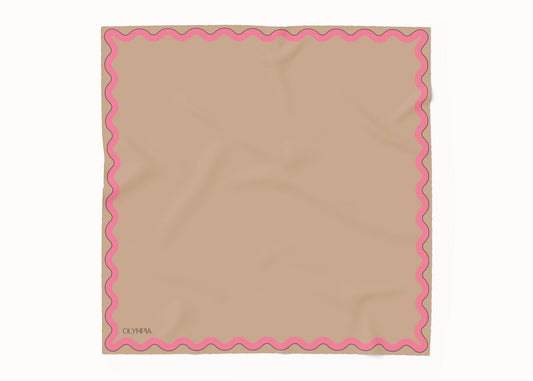 Sophie Biscuit/Bubblegum Scarf - 54x54cm Silk Cotton (REISSUE)