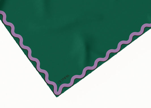 Sophie Emerald/Lilac Scarf - 89x89cm Silk Twill
