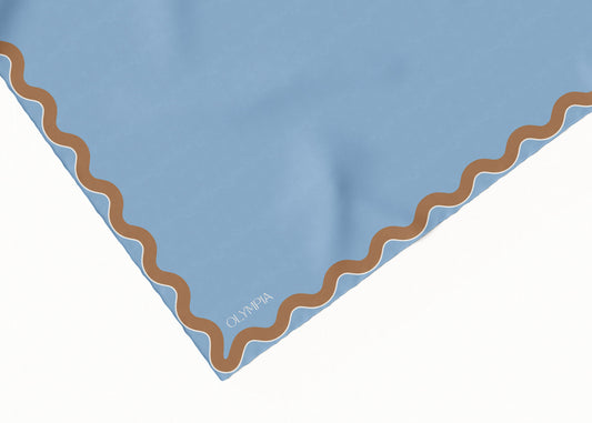 Sophie Bluebird/Croissant Scarf - 89x89cm Silk Twill