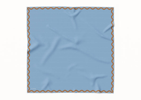 Sophie Bluebird/Croissant Scarf - 89x89cm Silk Twill - Imperfect