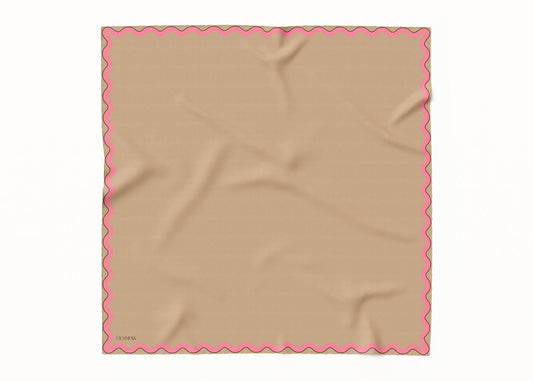 Sophie Biscuit/Bubblegum Silk Scarf - 89x89cm