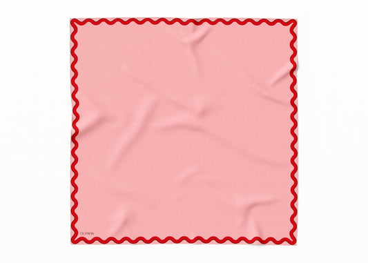 Sophie Macaron/Cherry Scarf - 89x89cm Silk Twill - Imperfect