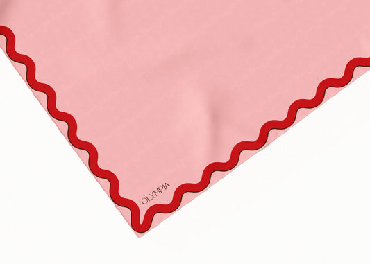Sophie Macaron/Cherry Scarf - 89x89cm Silk Twill - Imperfect