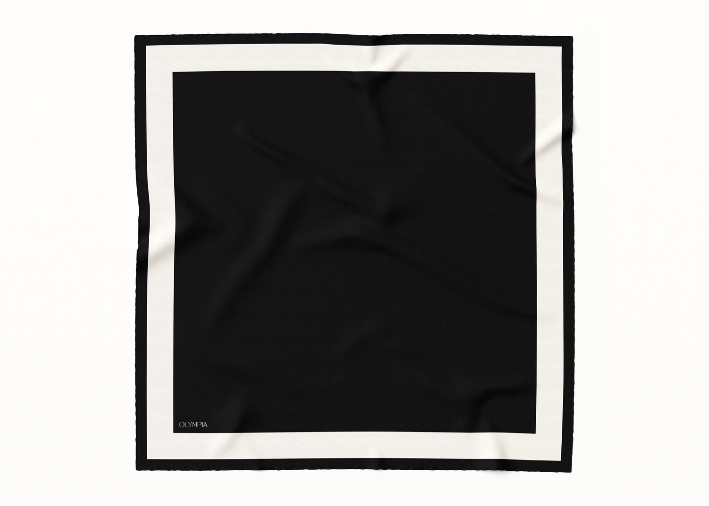 Imelda Ebony/Antique White Silk Scarf - 89x89cm
