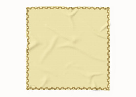 Sophie Limoncello/Antique Gold Silk Scarf - 89x89cm