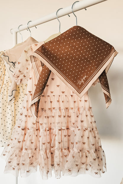 Lottie Copper Caramel/Soft Peach Scarf - 54x54cm Silk Cotton