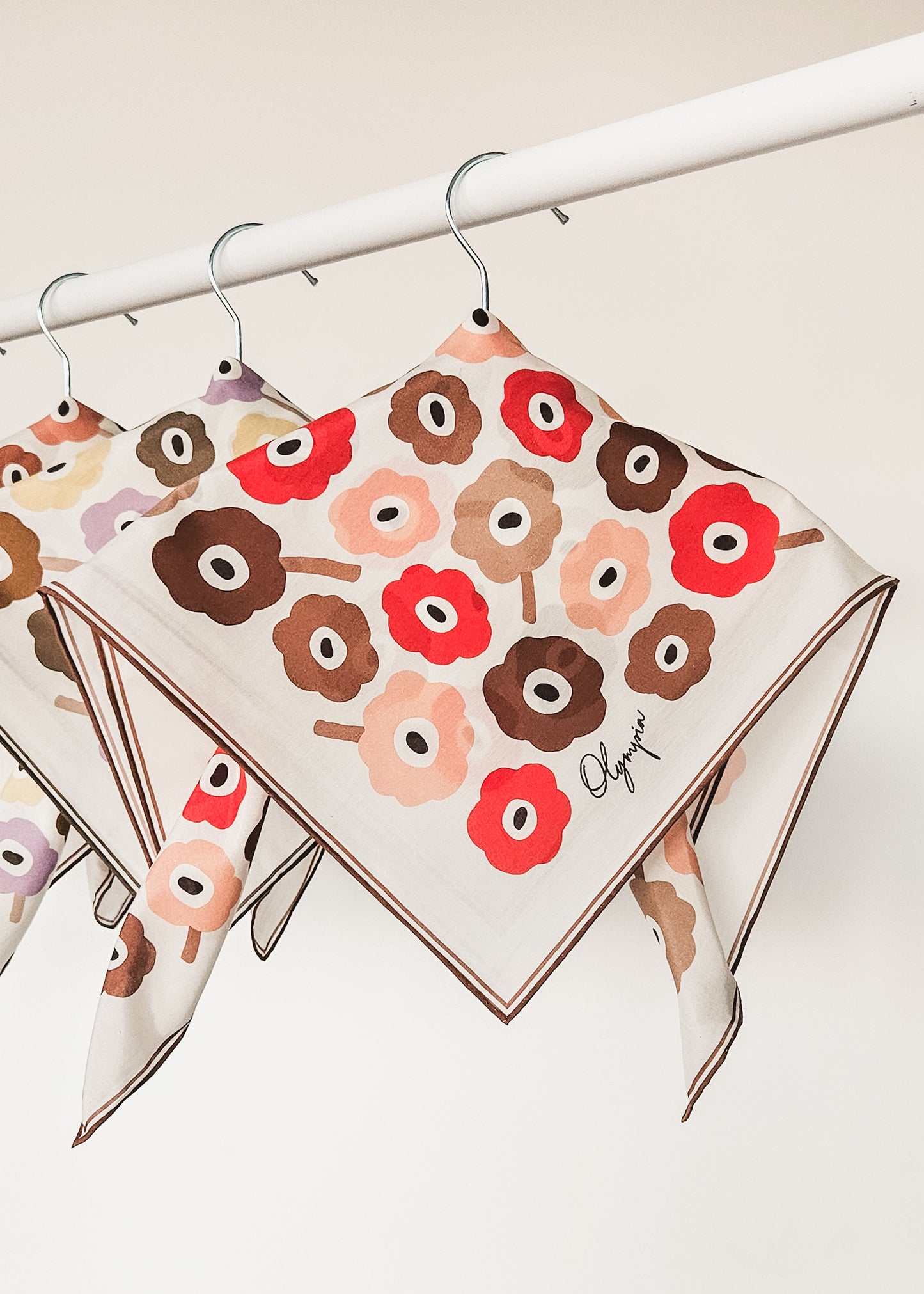 Amelie Toffee Apple Scarf - 54x54cm Silk Cotton