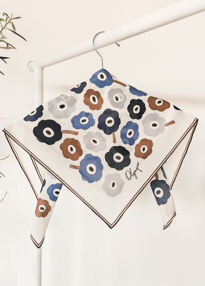 Amelie Denim Dusk Scarf - 54x54cm Silk Cotton