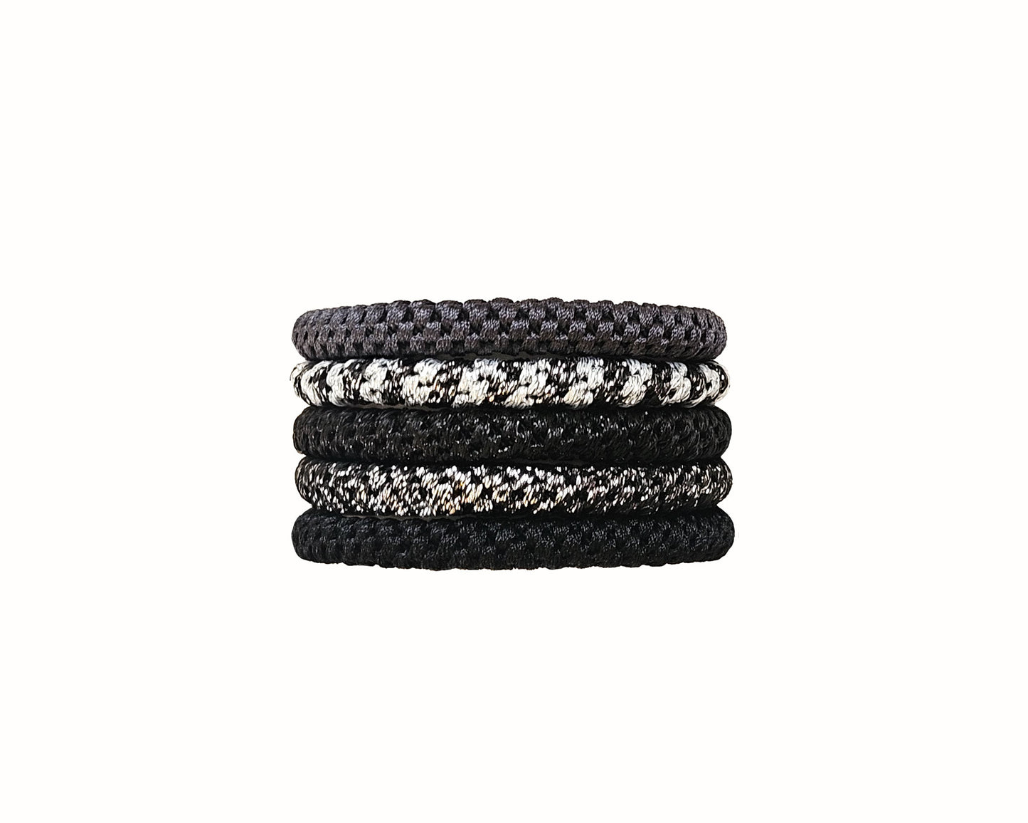 Alba Hair Ties - Black/Grey Mix