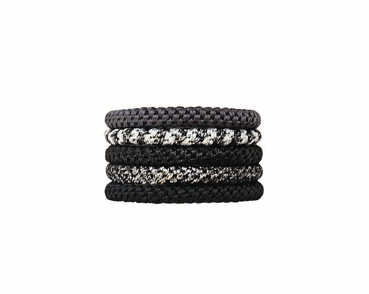 Alba Hair Ties - Black/Grey Mix