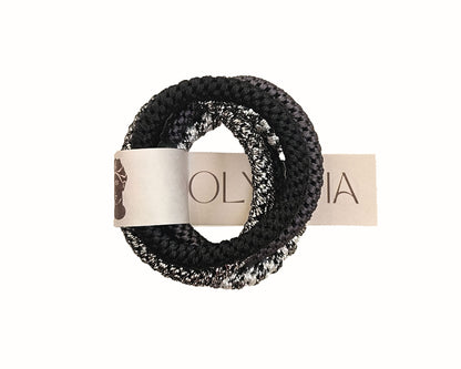 Alba Hair Ties - Black/Grey Mix