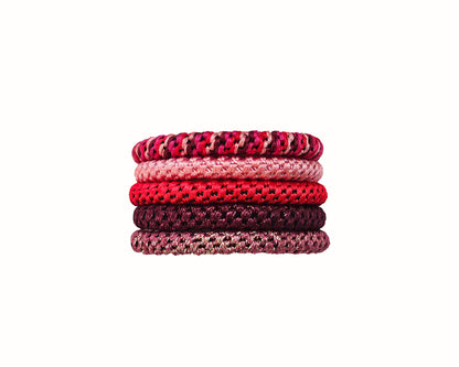 Alba Hair Ties - Pink/Red Mix