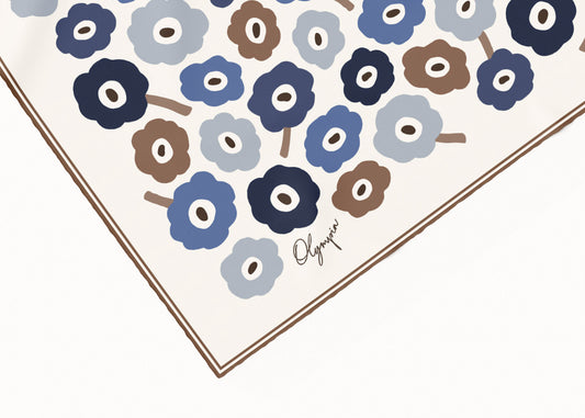 Amelie Denim Dusk Scarf - 54x54cm Silk Cotton