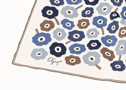Amelie Denim Dusk Scarf - 54x54cm Silk Cotton