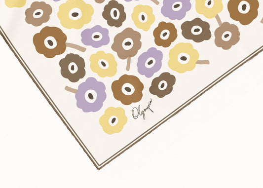 Amelie Lavender Honey Scarf - 54x54cm Silk Cotton