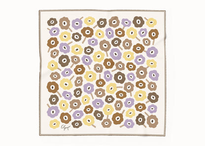 Amelie Lavender Honey Scarf - 54x54cm Silk Cotton