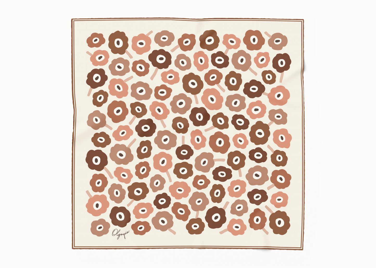 Amelie Spiced Rose Scarf - 54x54cm Silk Cotton