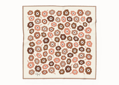 Amelie Spiced Rose Scarf - 54x54cm Silk Cotton