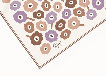 Amelie Toasted Lilac Scarf - 54x54cm Silk Cotton