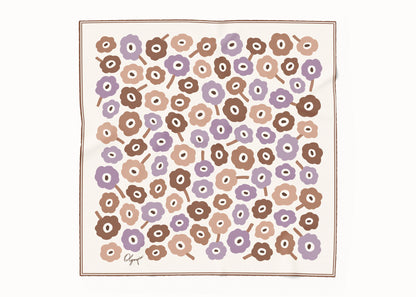 Amelie Toasted Lilac Scarf - 54x54cm Silk Cotton