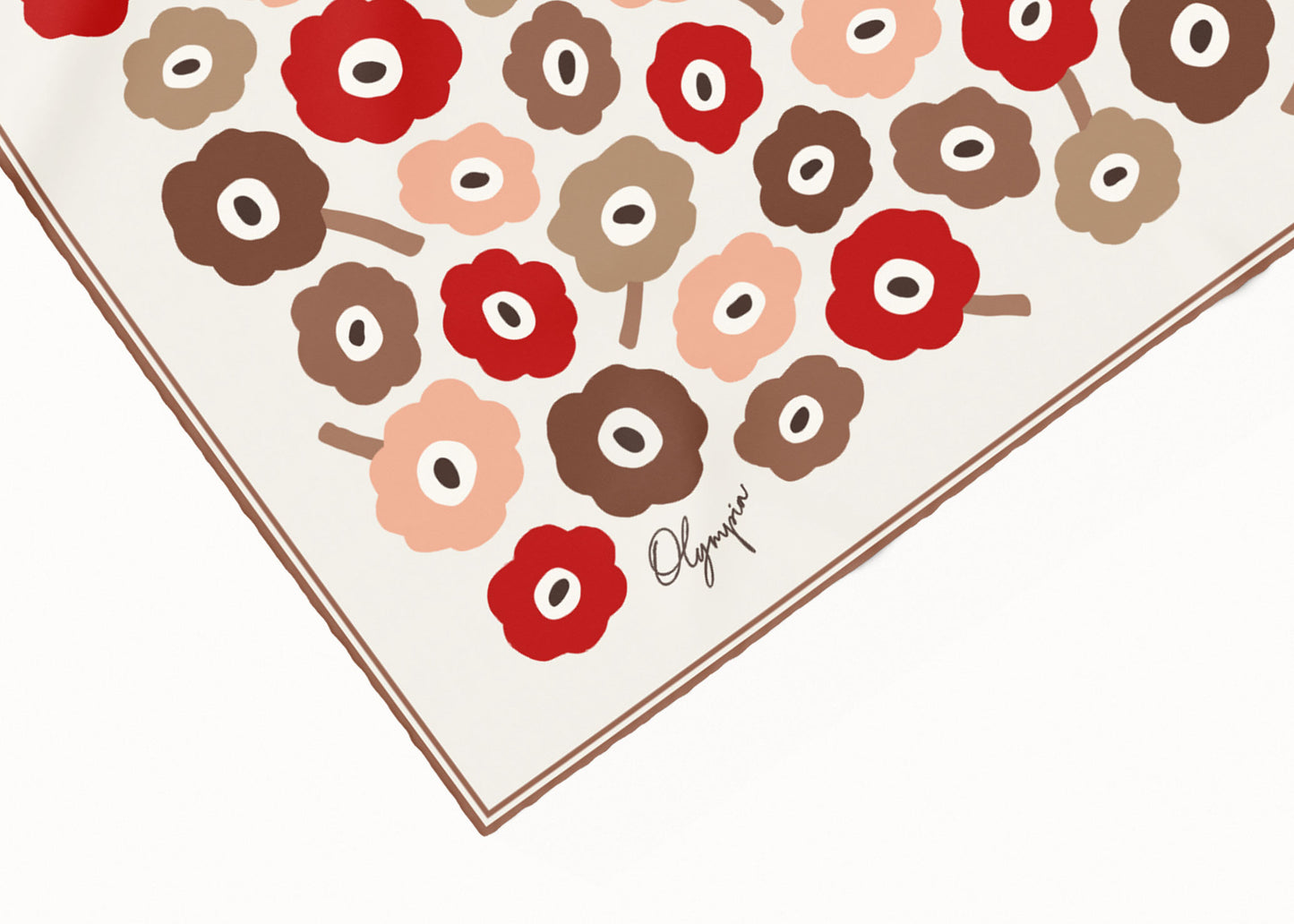 Amelie Toffee Apple Scarf - 54x54cm Silk Cotton