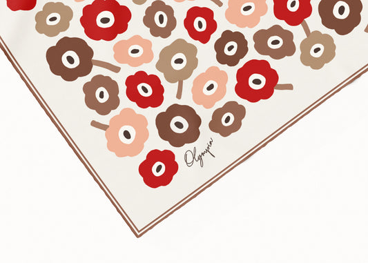 Amelie Toffee Apple Scarf - 54x54cm Silk Cotton
