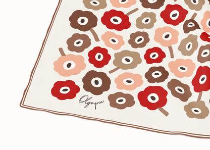 Amelie Toffee Apple Scarf - 54x54cm Silk Cotton