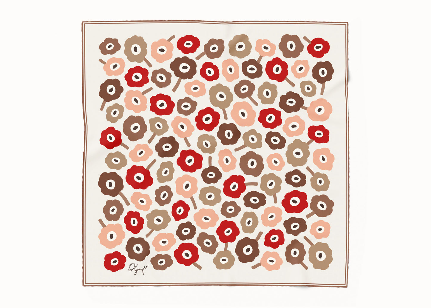 Amelie Toffee Apple Scarf - 54x54cm Silk Cotton