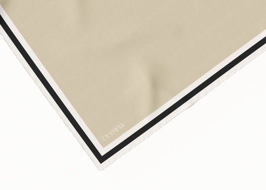 Grace Oat/Antique White/Coal Silk Scarf - 89x89cm