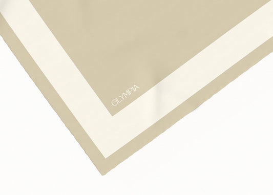 Imelda Birch/Off White Silk Cotton Scarf - 64x64cm