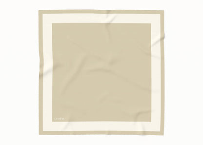 Imelda Birch/Off White Silk Cotton Scarf - 64x64cm