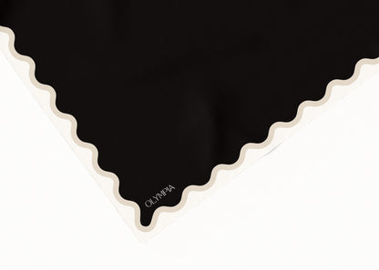 Etta Black Truffle Scarf - 89x89cm Silk Twill