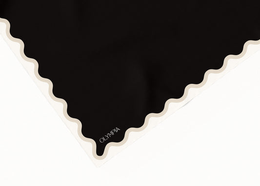 Etta Black Truffle Scarf - 89x89cm Silk Twill