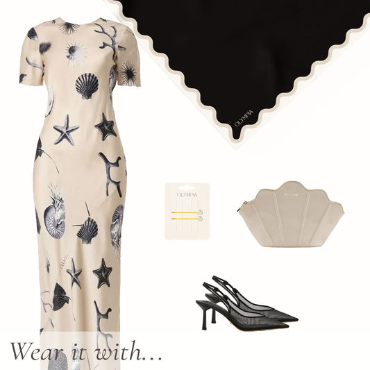 Etta Black Truffle Scarf - 89x89cm Silk Twill