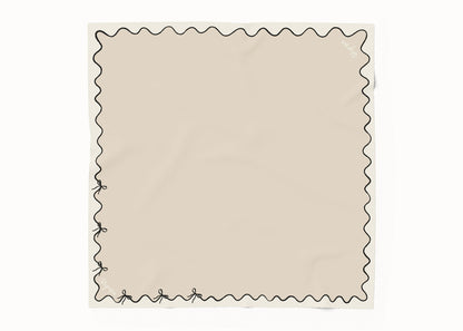Junie Shell/Black/Cream Cotton Scarf - 54x54cm