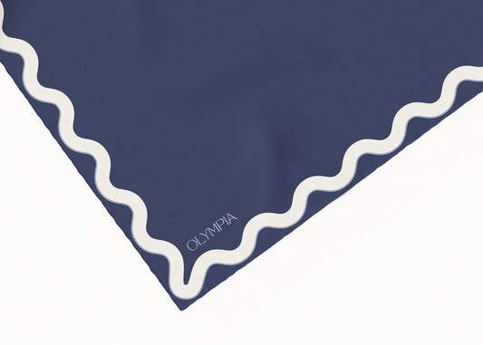 Sophie Ocean Ink Silk Cotton Scarf - 64x64cm
