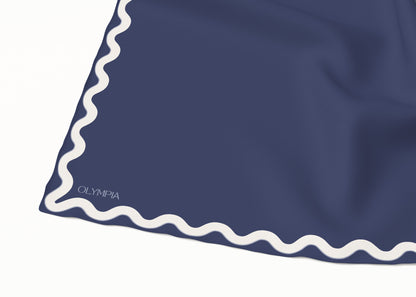 Sophie Ocean Ink Silk Cotton Scarf - 64x64cm