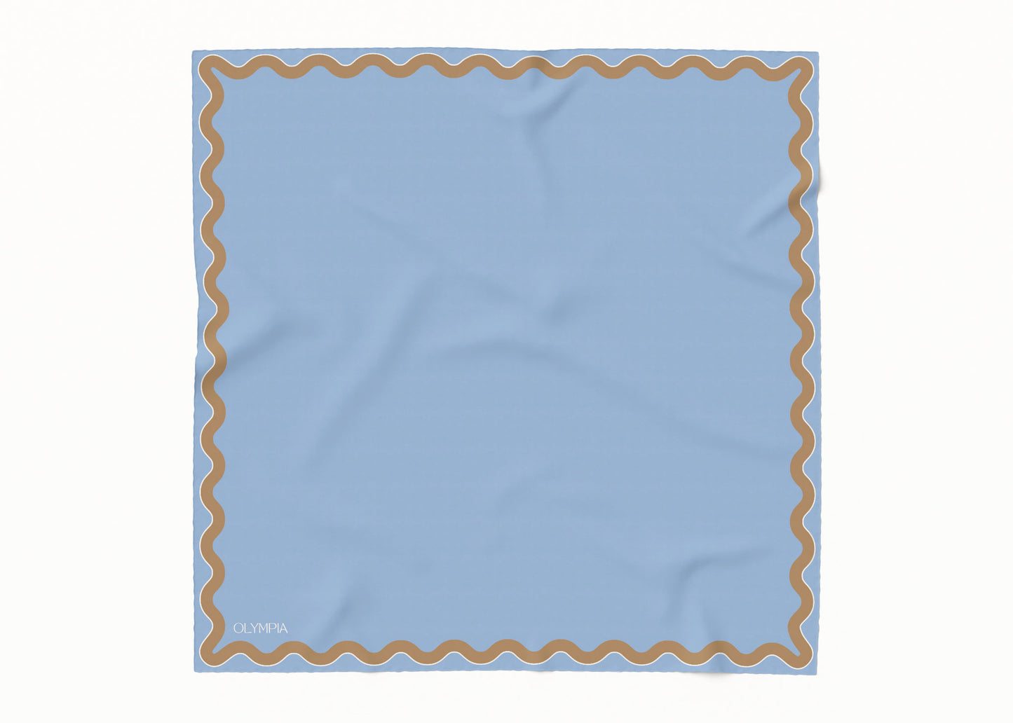 Sophie Bluebird/Croissant Silk Cotton Scarf - 54x54cm