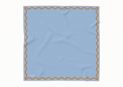 Sophie Bluebird/Croissant Silk Cotton Scarf - 54x54cm