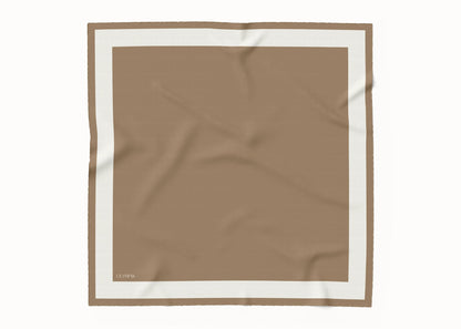 Imelda Tobacco/Dove Silk Scarf - 89x89cm - Imperfect