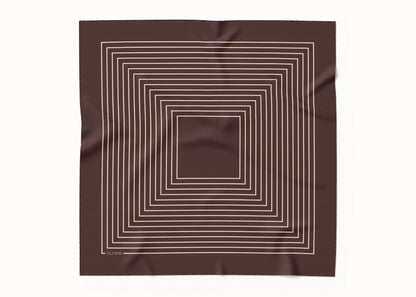 Chloe Spiced Cocoa / Oatmeal Scarf - 89x89cm Silk Twill
