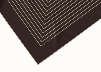 Chloe Dark Chocolate/Sand Scarf - 89x89cm Silk Twill