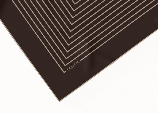 Chloe Dark Chocolate/Sand Scarf - 89x89cm Silk Twill - Imperfect