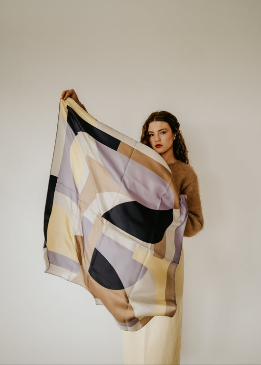Melba Limoncello Spritz Scarf - 89x89cm Silk Twill - Limited Edition (NZ)