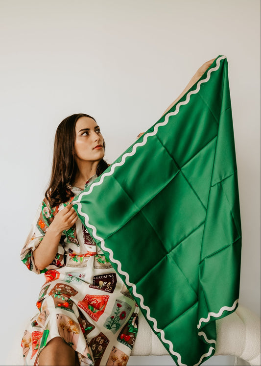 Sophie Bright Emerald Scarf - 89x89cm Silk Twill