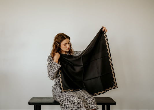 Sophie Ebony/Bronze Scarf - 89x89cm Silk Twill