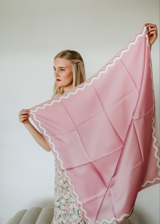 Sophie Cotton Candy Scarf - 89x89cm Silk Twill