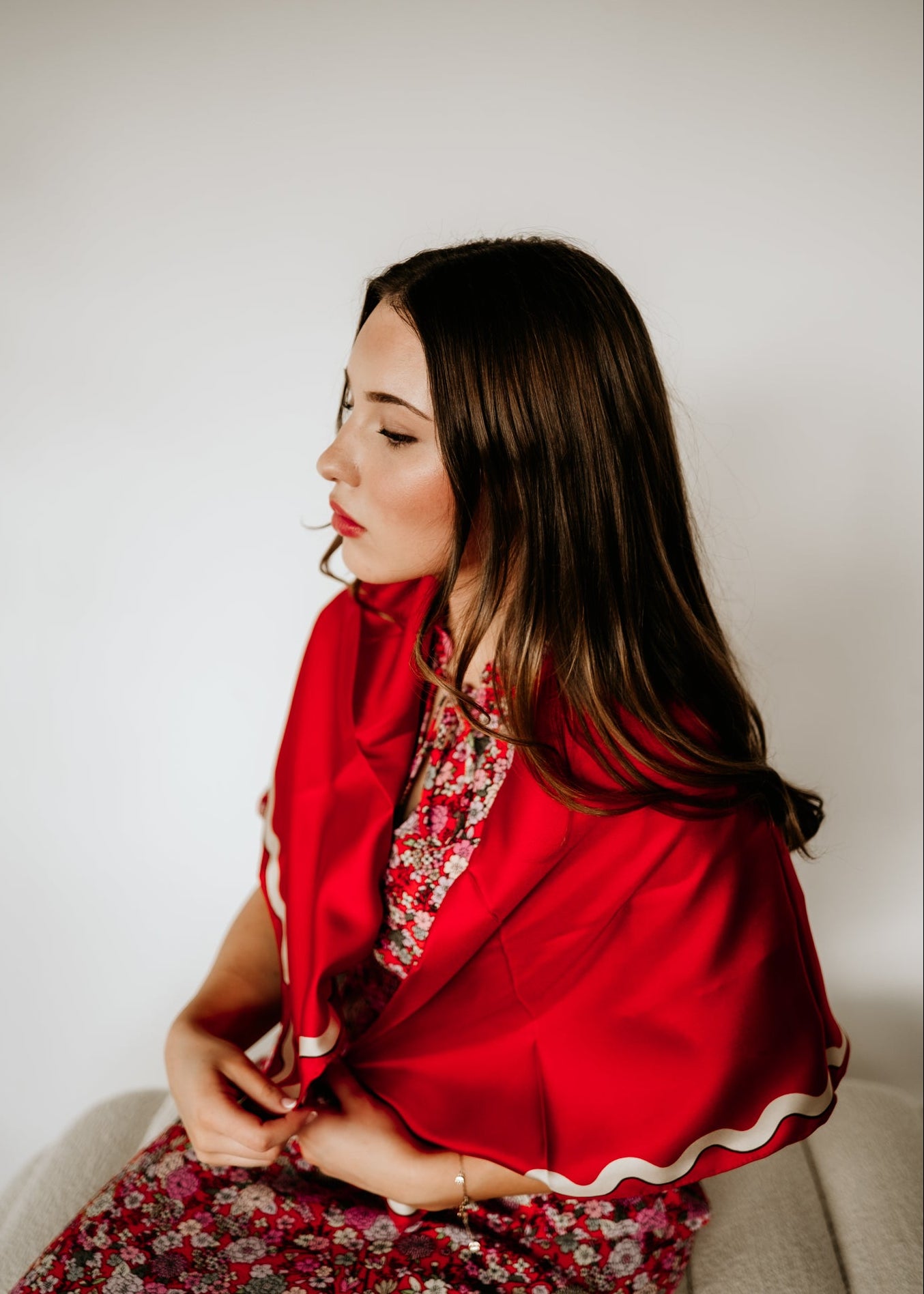 Sophie Hot Tamale Scarf - 89x89cm Silk Twill